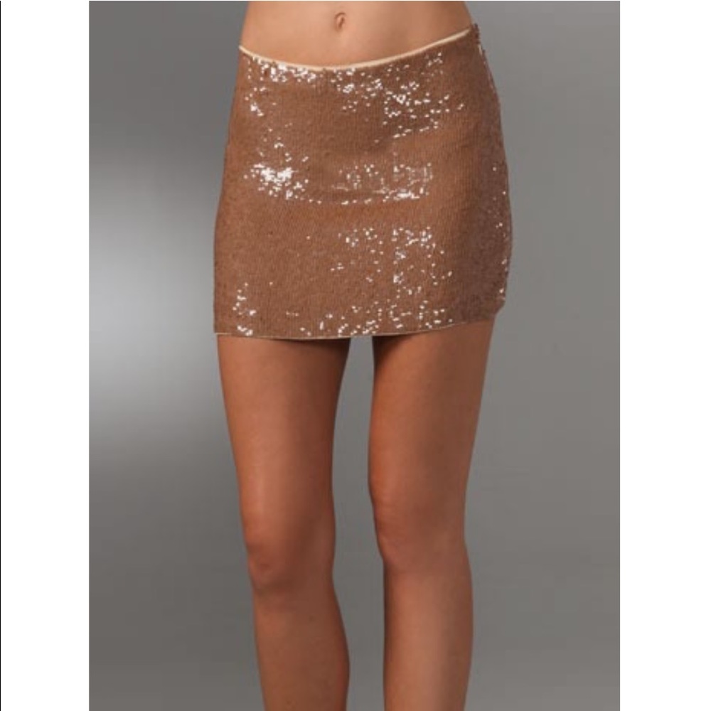 NWT Haute Hippie Cinnamon Sequin + Silk Mini Skirt